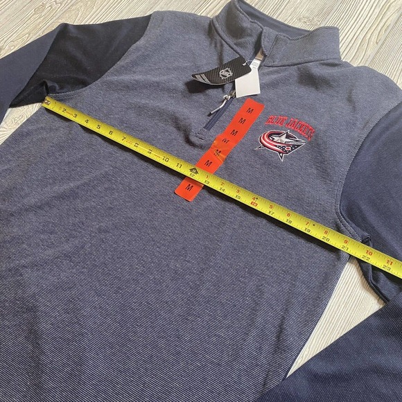 NHL Columbus Blue Jackets CBJ 1/4 Zip Pullover Mens M Two Tone Blue NWT - Picture 8 of 11